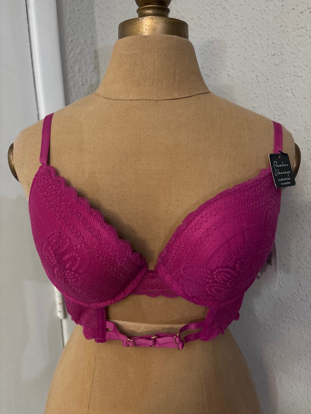 French Affair Pink Flawless Cleavage Bra 38C Coquette Girl Dopamine Barbie NEW